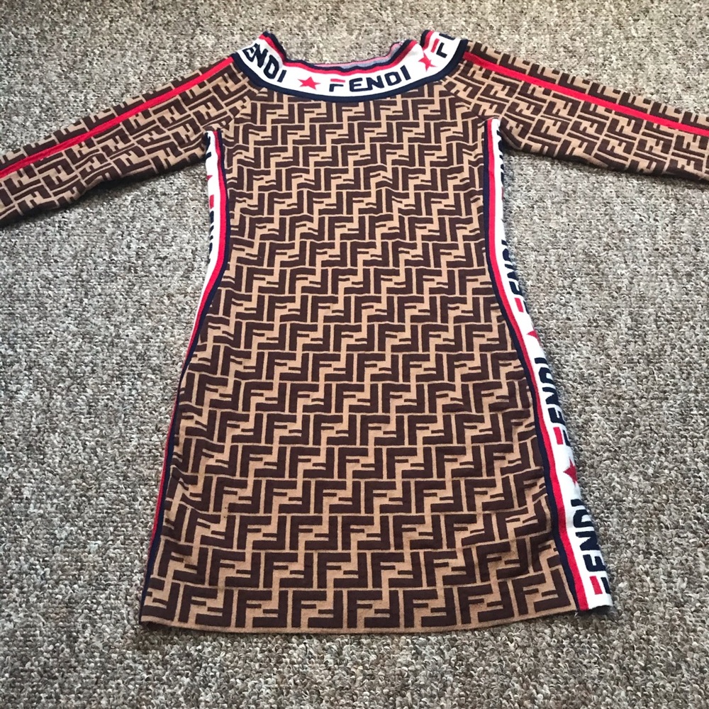 Fendi x fila off shoulder dress